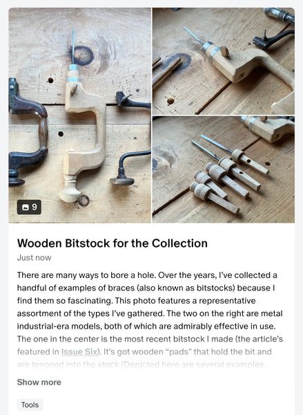 Wooden Bitstock for the Collection