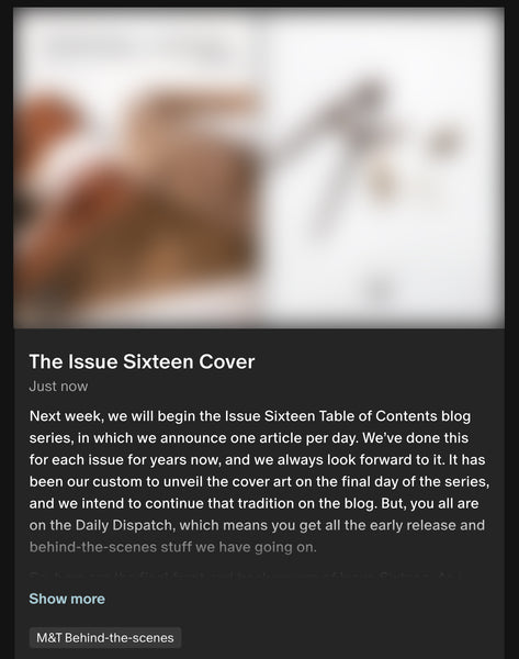 The Issue Sixteen Cover