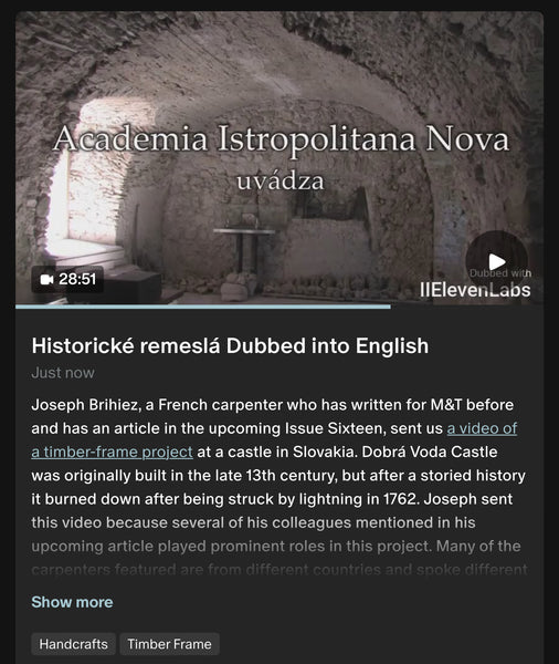 Historické remeslá Dubbed into English