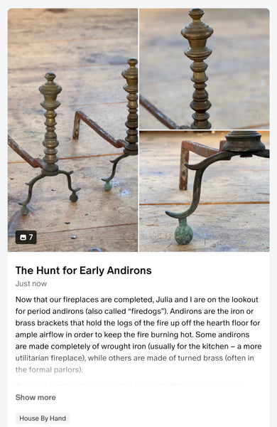 The Hunt for Early Andirons