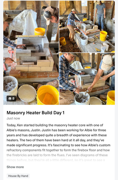 Masonry Heater Build Day 1