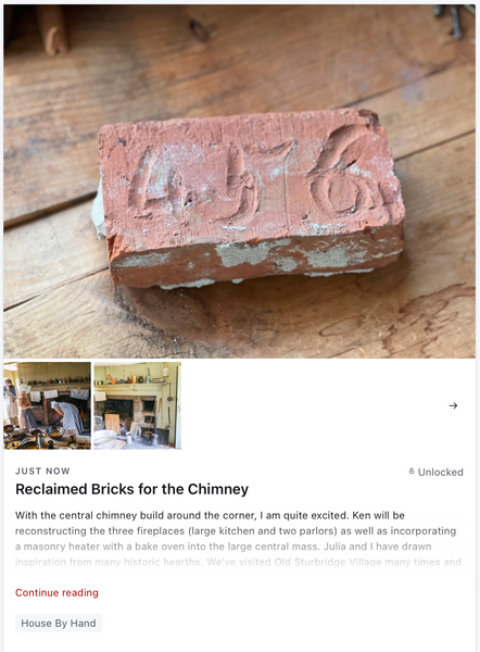 Reclaimed Bricks for the Chimney