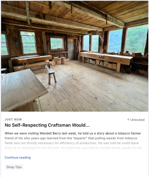 No Self-Respecting Craftsman Would…