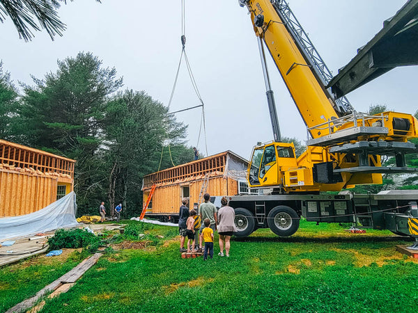 A Big Crane, Drawer Bottoms, and a Timber Cart