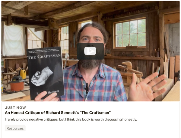 An Honest Critique of Richard Sennett’s “The Craftsman”