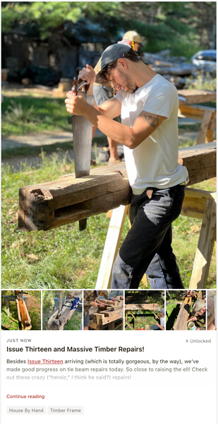 Issue Thirteen and Massive Timber Repairs!