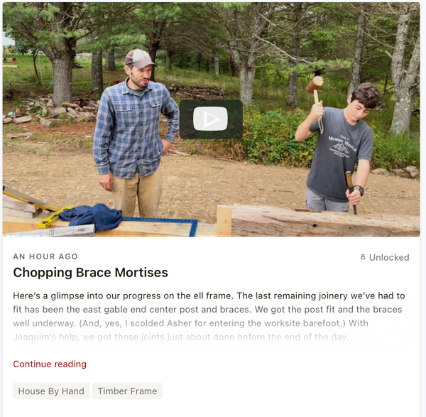 Chopping Brace Mortises