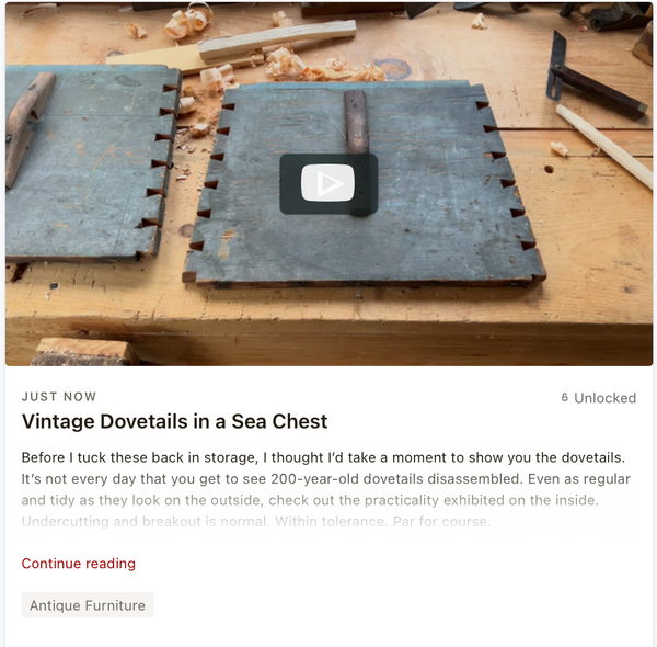 Vintage Dovetails in a Sea Chest