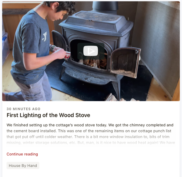 First Lighting of the Wood Stove