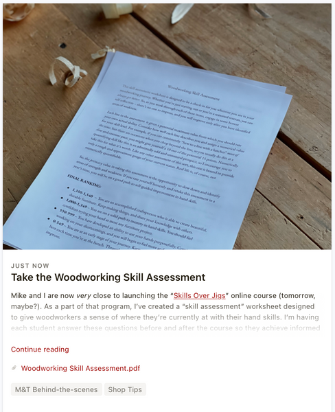 Take the Woodworking Skill Assessment