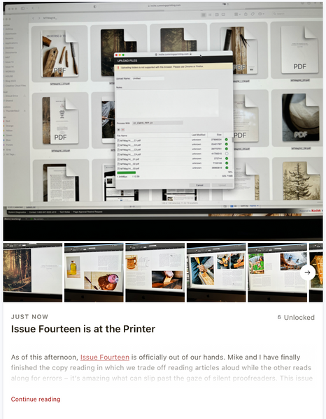 Issue Fourteen is at the Printer