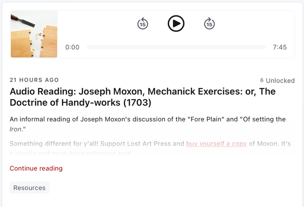 Audio Reading: Joseph Moxon, Mechanick Exercises: or, The Doctrine of Handy-works (1703)