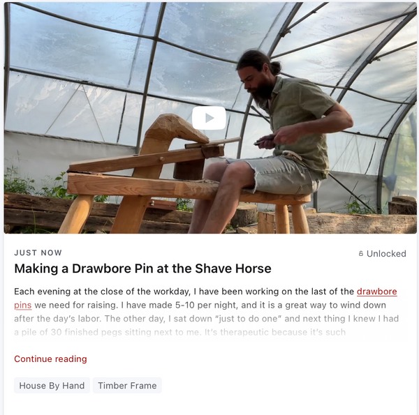 Making a Drawbore Pin at the Shave Horse