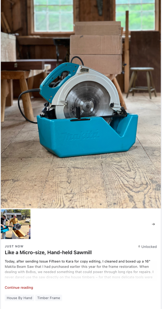 Like a Micro-size, Hand-held Sawmill – Mortise & Tenon Magazine