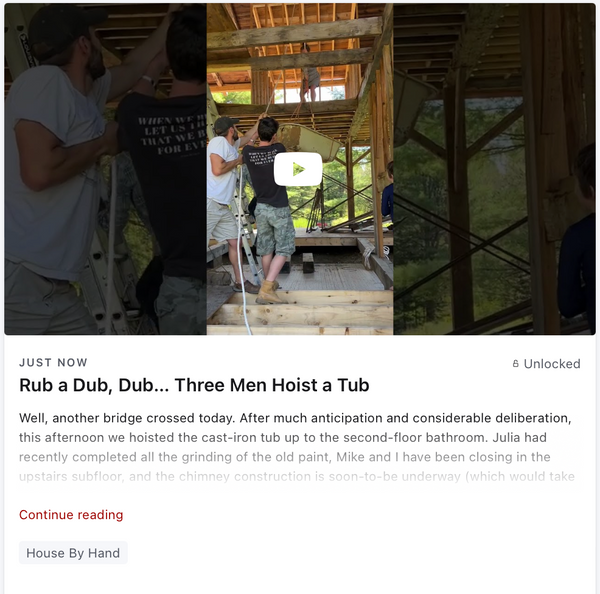 Rub a Dub, Dub… Three Men Hoist a Tub