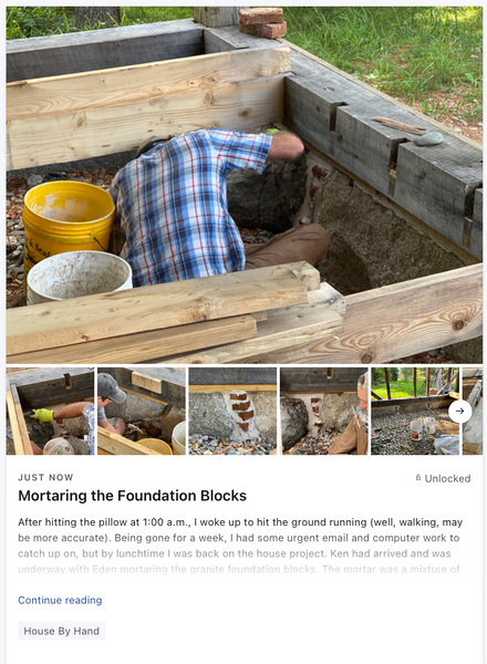 Mortaring the Foundation Blocks