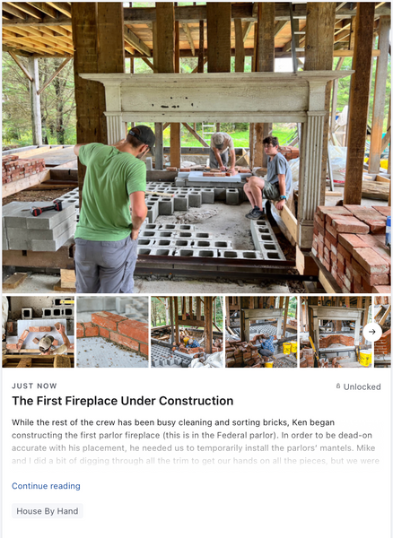 The First Fireplace Under Construction